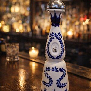 Clase Azul Reposado Tequila Empty Bottles Decanters 750ml Blue White Ceramic